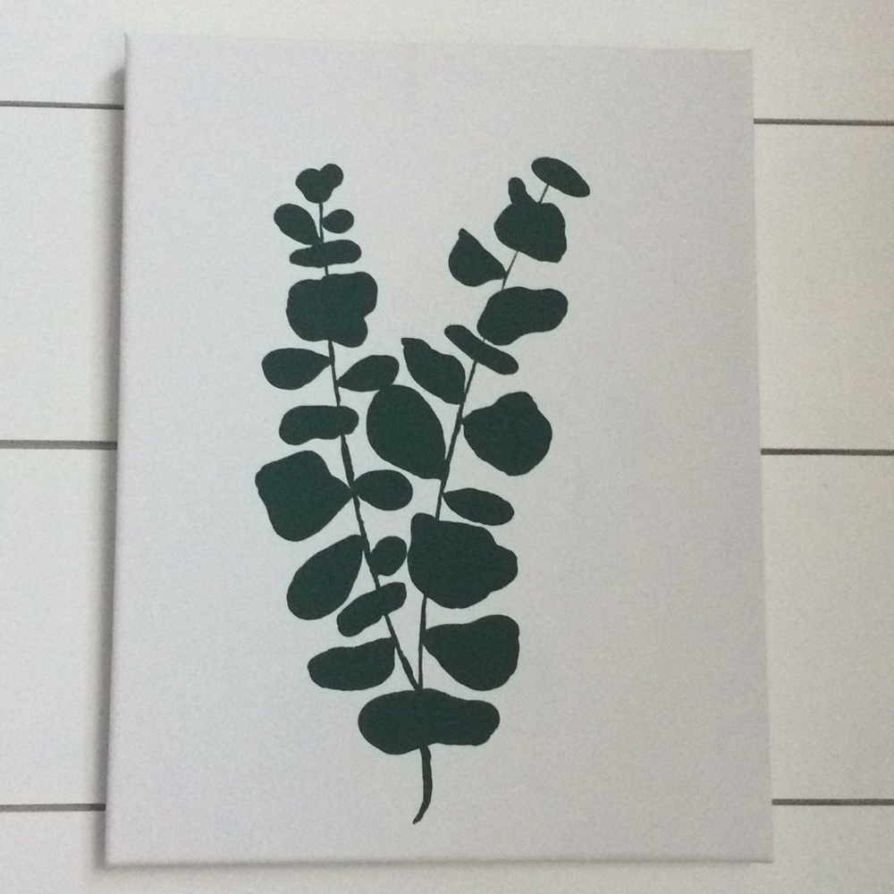 Hand painted by me eucalyptus canvas wall art